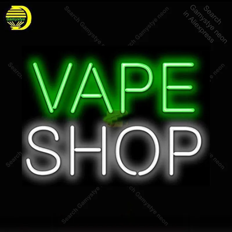 

NEON SIGN For Vape Shop NEON Bulbs Sign Lamp GLASS Tube Decor Wall Club Decor Beer Bar Handcraft Light Advertise shop Display