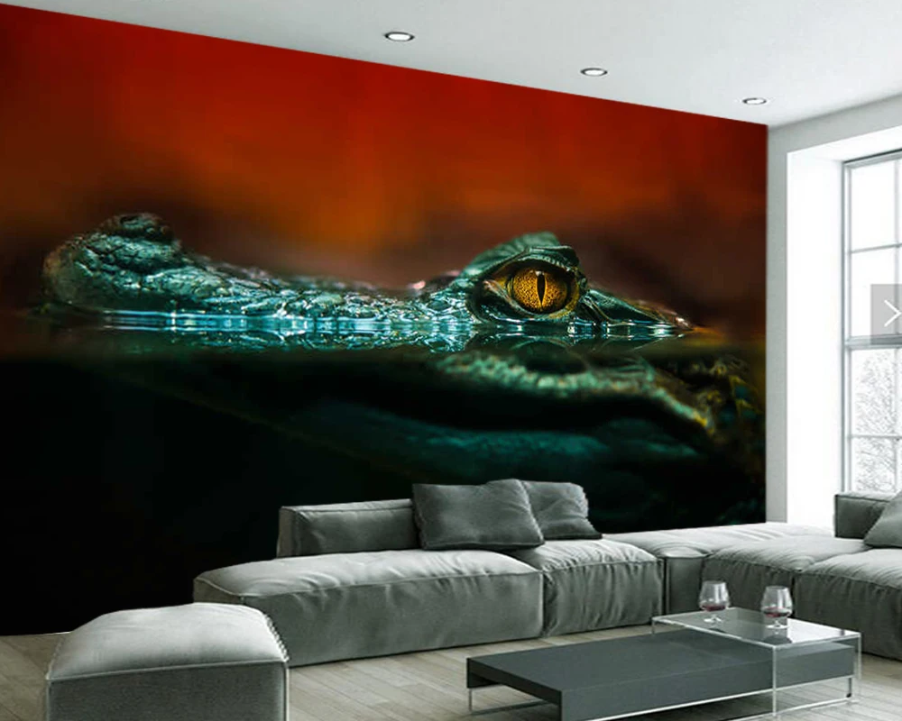 Crocodile eye in water animal 3d wallpaper papel de parede,living room TV wall bedroom wall papers home decor restaurant mural