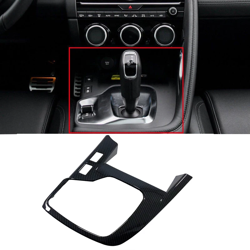 Car Styling For Jaguar E-Pace 2017 2018 2019 ABS Carbon Fiber Look Interior Gear Shift Frame Cover Trim 1pcs Left Hand Drive!