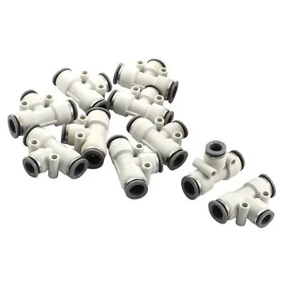 

10Pcs PEG12-10 12mm to 10mm 1to2 Way Union Tee Reducer Pneumatic Tubing Fitting