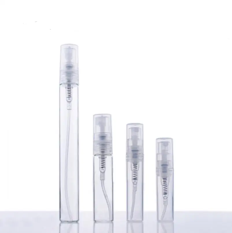 2ml 3ml 5ml 10ml Pusta szklana butelka perfum z rozpylaczem do wielokrotnego napełniania, małe fiolki z atomizerem do perfum Hurtownia LX2507
