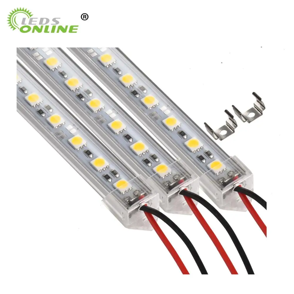 6PCS 50cm DC 12V SMD 5050 36leds U-Type Hard Rigid Strip Bar Light Aluminium shell with milky Transparent cover LED Bar Light