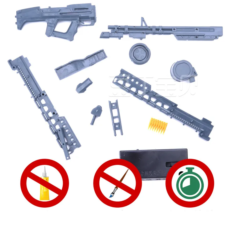 Simulation et assemblage de modèles d'armes à feu Mini 4D, 8 pièces, Puzzle en plastique pour enfants, jouets de Collection militaire, ornements, cadeau pour garçon