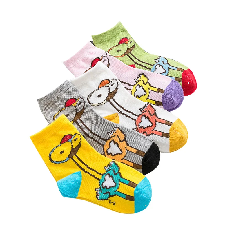 

5 Pairs Children Socks Autumn&Winter Cotton Cartoon Ostrich High Quality Boys Socks 2-12 Year Kids Socks For Girls