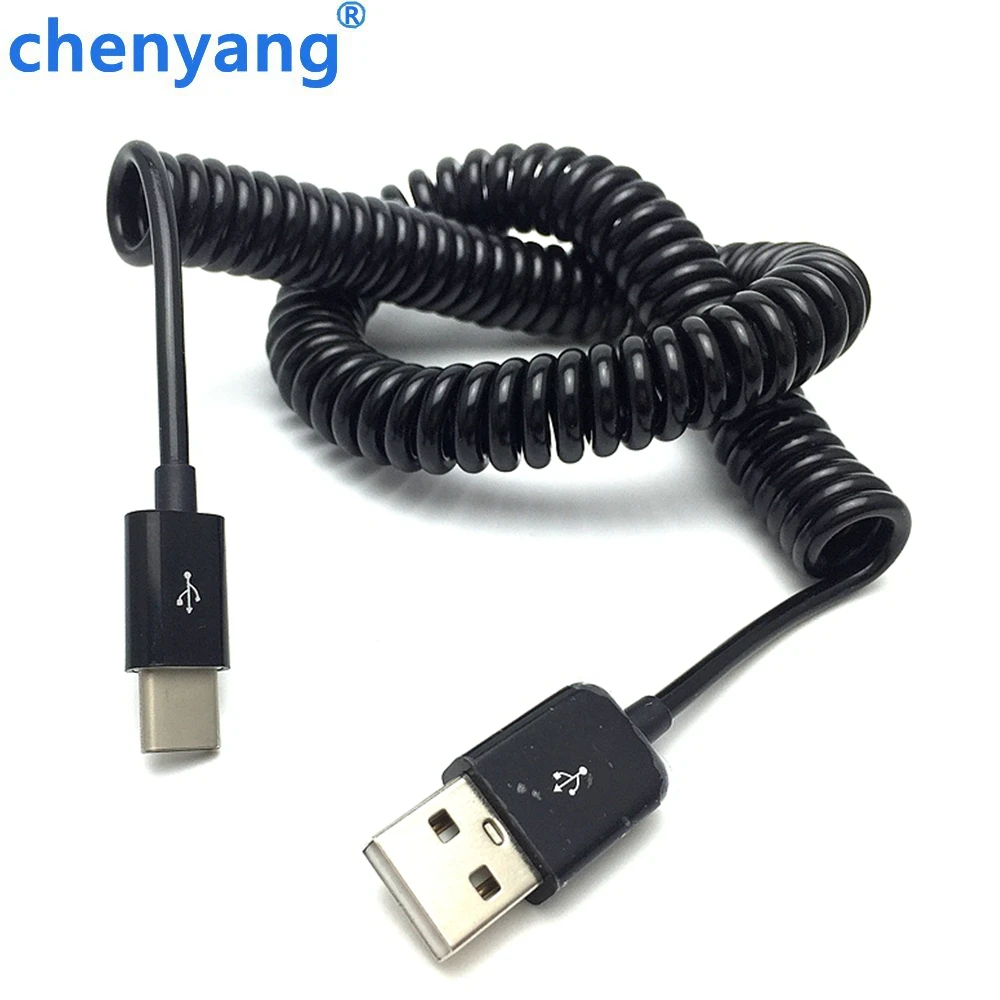 Spring Stretching USB-C 3.1 Type C Male to USB 2.0 A Male Data Cable for HUAWEI P9 10 Onepuls 2 3 Nexus 6P 5X S8+ 100cm/300cm