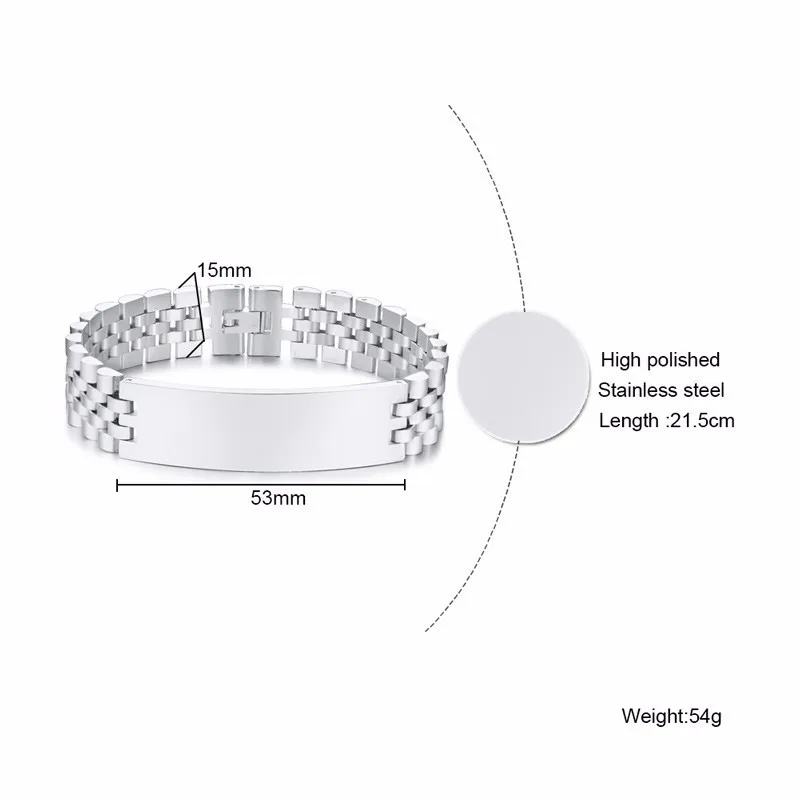 Men Bracelets Free Personalize Engraving We Will Always Remember You My DAD Silver Color  pulseira masculina Fathers Day Gifts