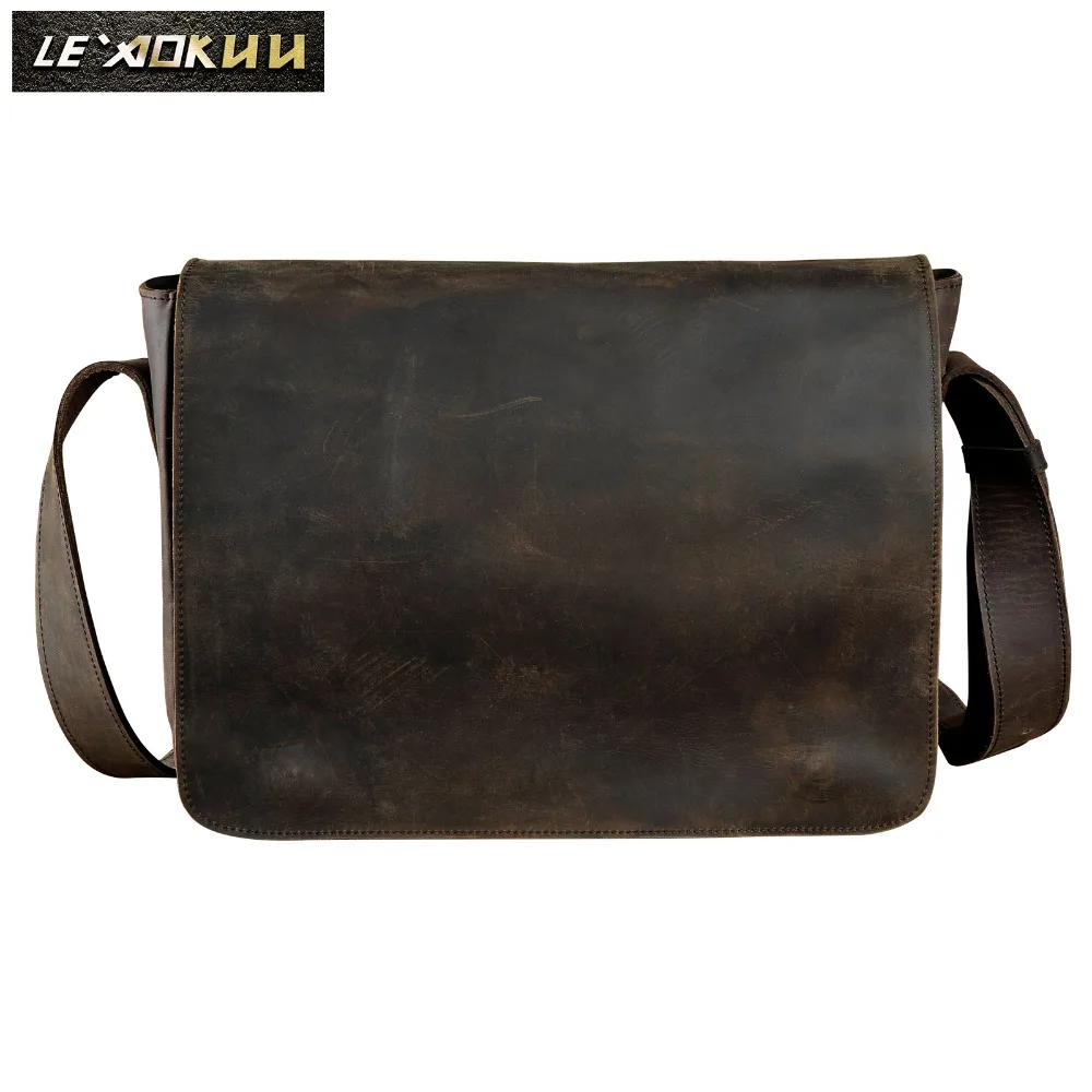 New Fashion Real Leather Male Casual Messenger bag Satchel cowhide 13\