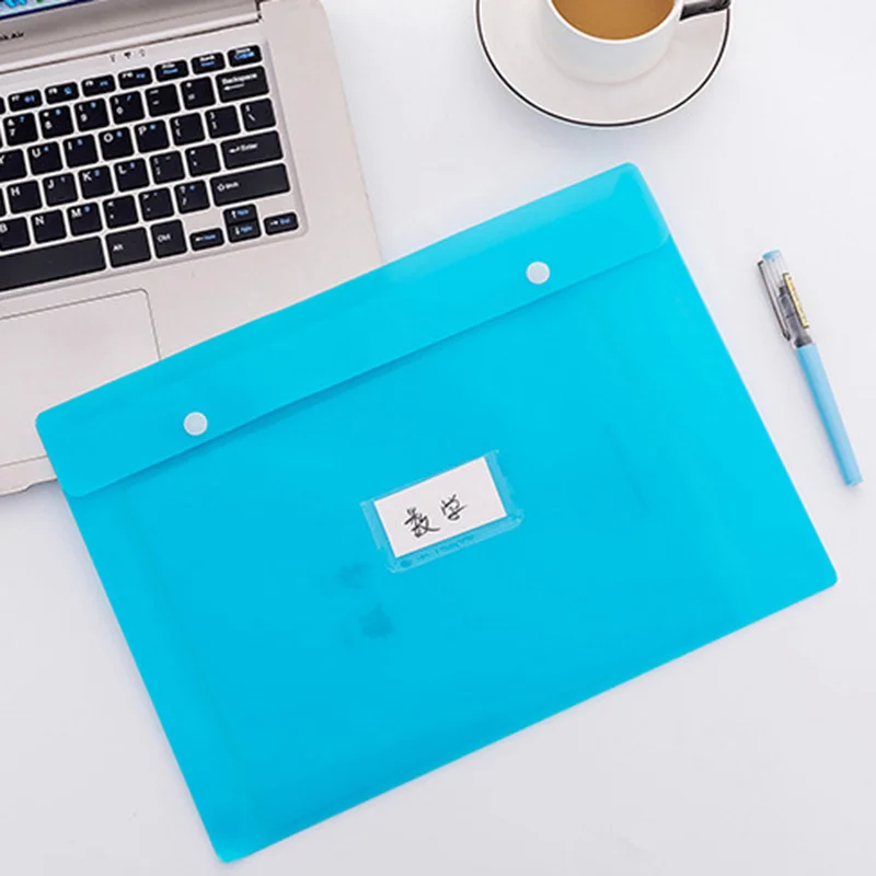 Creative Fashion Simple Snap Candy Colors Big Capacity File Bag Student Office Learning  Waterproof Storage Bags Stationery