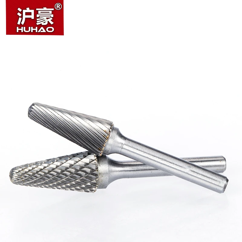HUHAO 1pc 6mm Shank Tungsten Steel Cutter Metal Grinding Carving Rotary File Cylindrical Router Bit For Metal Polishing  L  Type