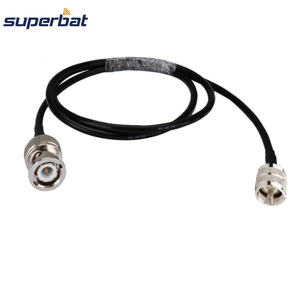 Superbat-UHF PL259 Plug to BNC Male Jumper Pigtail Coaxial Cable RG58 20cm for WiFi