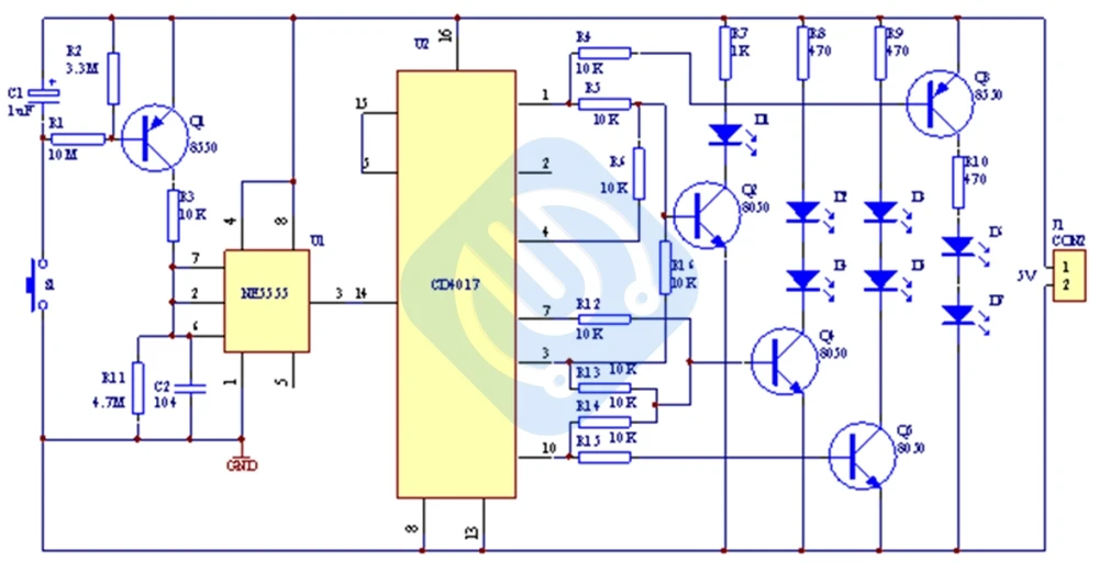 Электронные кости CD4017 NE555 светодиодный модуль DIY Kit 5 мм красный светодиодный 4,5-5 в ICSK057A электронный модуль забава Diy Электронный