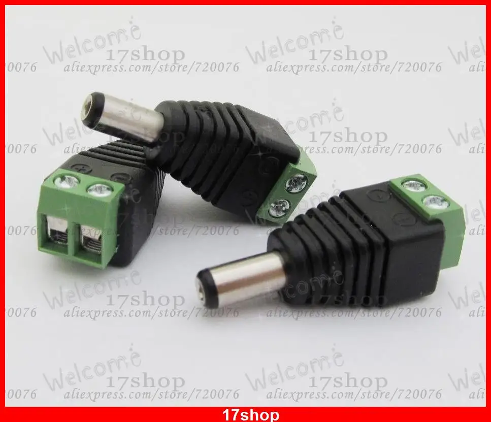 

50 pcs 2.5mm CCTV DC Power Male Plug Connector Adapter