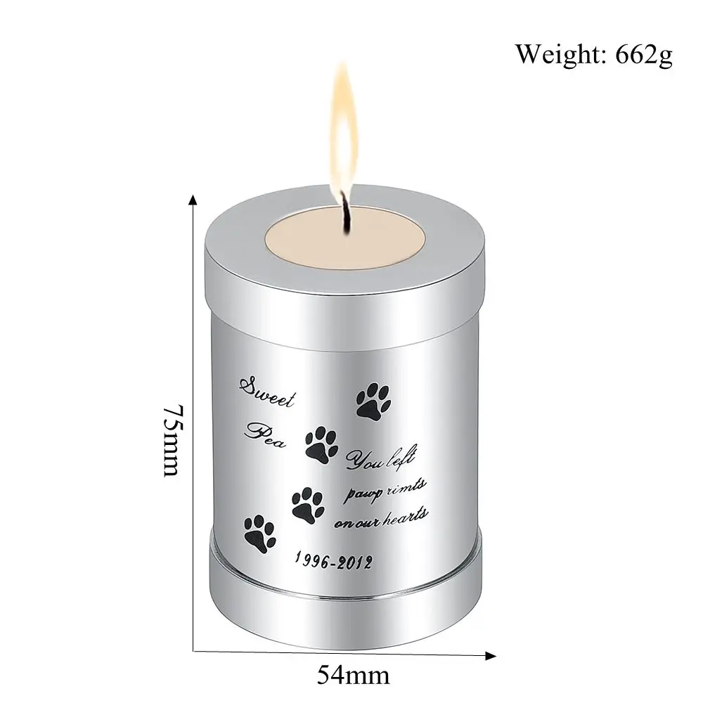 

Free Engrave 316L Stainless Steel Cylinder Ash Urn for Human Pet Memorial - Mini Keepsake Prayer Candle Holder Cremation Urns