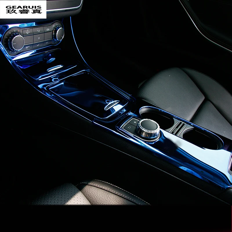 Car styling Interior Accessory Center Storage Box Trim Ashtray Frame stainless steel For Mercedes Benz CLA GLA A Class W117 C117