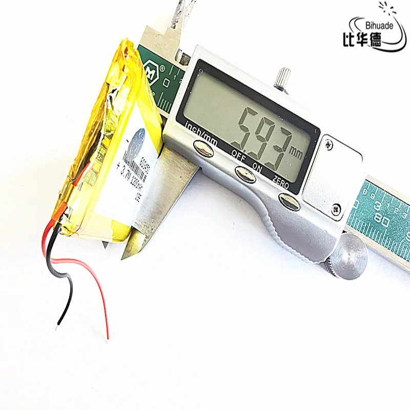 Bateria recarregável do polímero do lítio, 3.7V 603450, 1200mAh, tamanho 6x 34x50mm