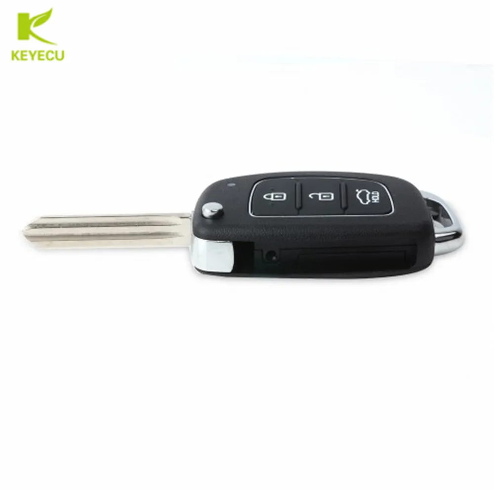 KEYECU 3 Button Replacement Folding Remote Key Fob 433MHz ID46 for Hyundai Elantra 2014-2016 OKA-865T P/N: 95430-3X310