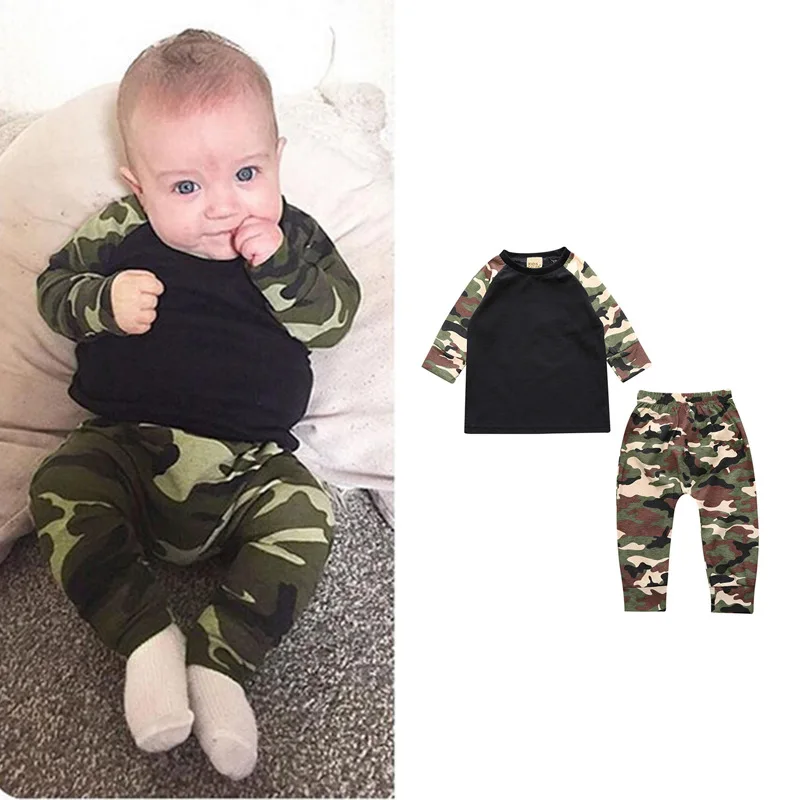 2018 Baby Clothing Set Autumn Baby Boy Clothes Fashion Cotton Long-sleeved Letter T-shirt+Pants Newborn Baby Girl Clothing Set