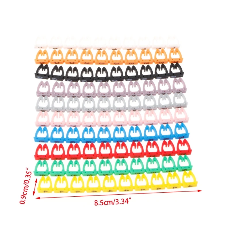 

100Pcs/Set Colorful Numeric Cable Label Mark For RJ45 RJ11 RJ12 Network Cable