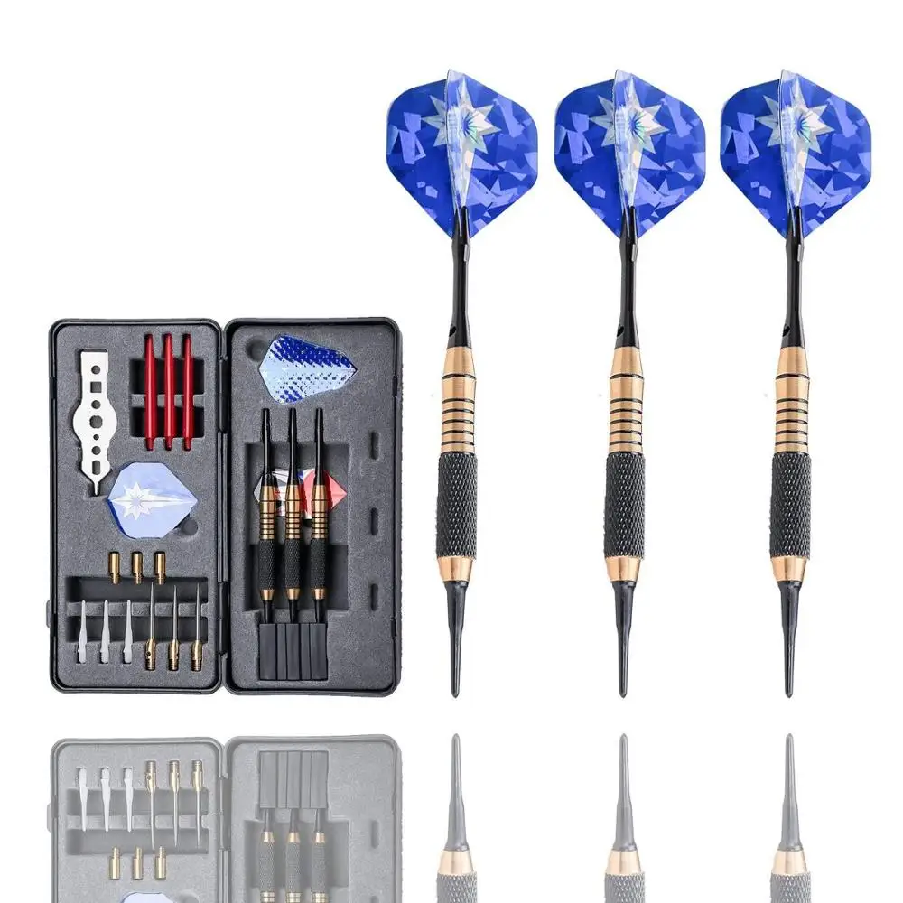 25 Piece Dart and Accessory Set Dart Set Solid Brass Dual Purpose Interchangeable Needles Vimas Darts