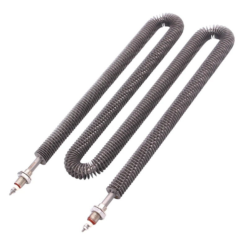 DERNORD Electric Finned Tubular Heater SUS304 Air Drying Oven Heating Element with M12 Thread  220v 1kw/1.5kw/1.8kw/2kw/2.5kw
