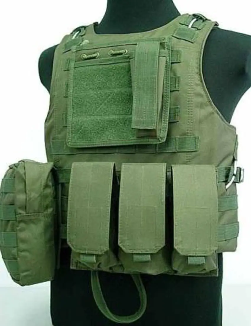 

USMC Tactical Military Airsoft Molle Combat Assault Plate Carrier Vest green - MH033