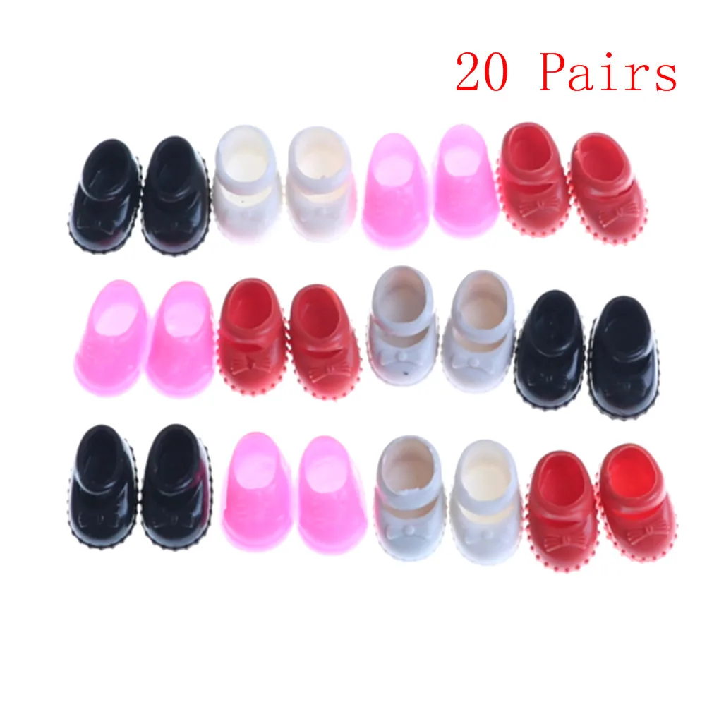 

20pairs Fashion Colorful Assorted Shoes Multi-Style Cute Mini Doll Shoes for Doll with Different Styles