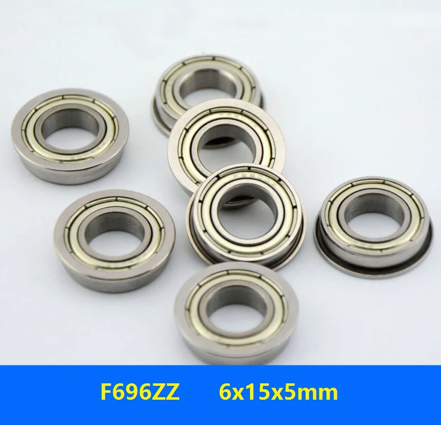 20pcs/50pcs/100pcs F696ZZ F696-2Z F696 ZZ Z 6x15x5 mm Miniature flange Ball Bearing deep groove double shielded 6*15*5