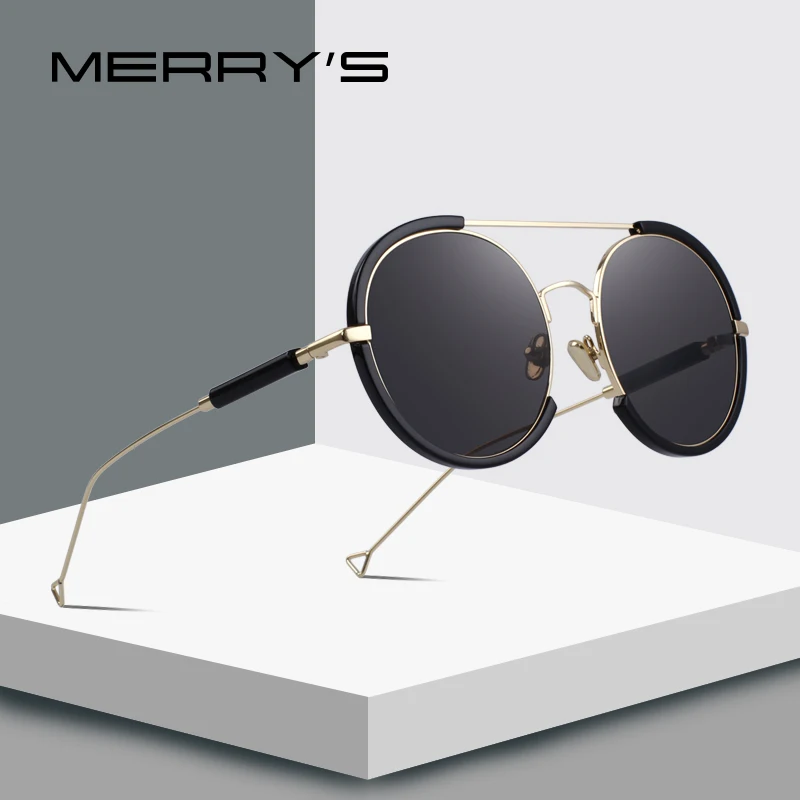 

MERRYS DESIGN Women Fashion Round Sunglasses Twin-Beams Frame Sun Glasses Metal Temple 100% UV Protection S6301