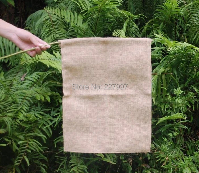 50pcs Jute Burlap Garden Flags W/12*H/18 Inch H Liene Yard Hanging Flag House Decoration Printed Pattern Portable Banner Ads