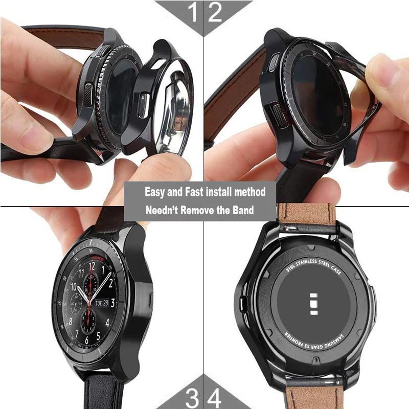 Чехол из ТПУ для samsung watch 4 classic 46 мм 42 мм 3 41 мм 45 мм Gear S3 Frontier, универсальный защитный чехол, покрытый оболочкой, аксессуары