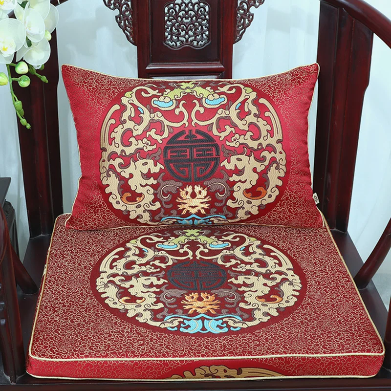 

Custom Thick Vintage Chinese Silk Brocade Cushions Home Decor Sofa Armchair Dining Chair Seat Pad HIgh End Lumbar Pillow Sit Mat