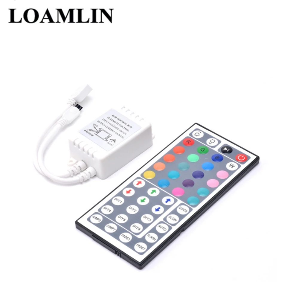 RGB IR Remote Control 44 Key DC12V Dual Connector Output Infrared Controller Suitable For SMD 5050 2835 RGB LED Strip