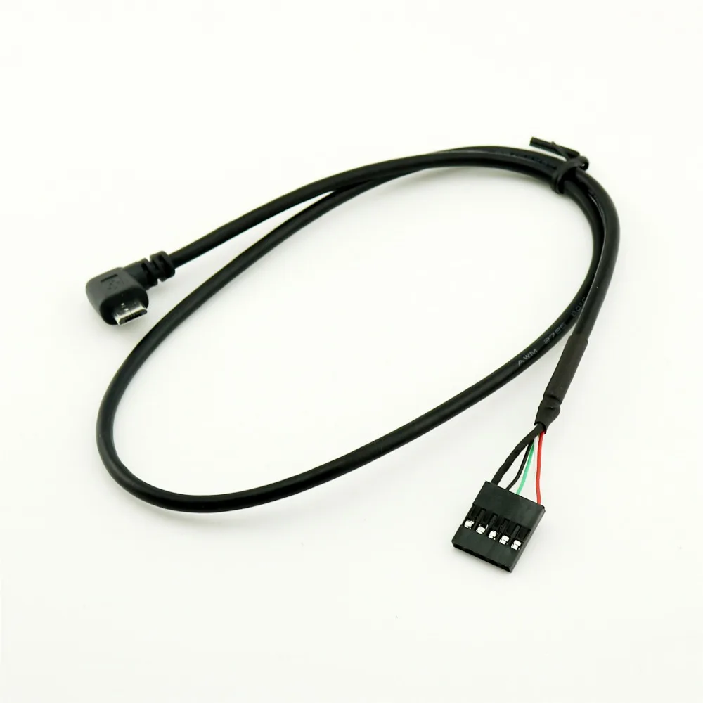 10pcs Micro USB Male Right Angle to Dupont 5 Pin Female Header Motherboard Cable 50cm/1.5ft