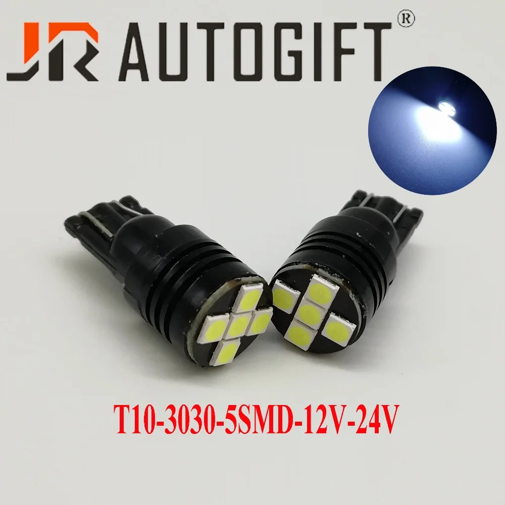 50pcs Wholesale High Quality T10 W5W 5 SMD 3030 12V-24V Car Wedge Lights 192 501 5SMD 5 LED  Bulb Auto Lamps white