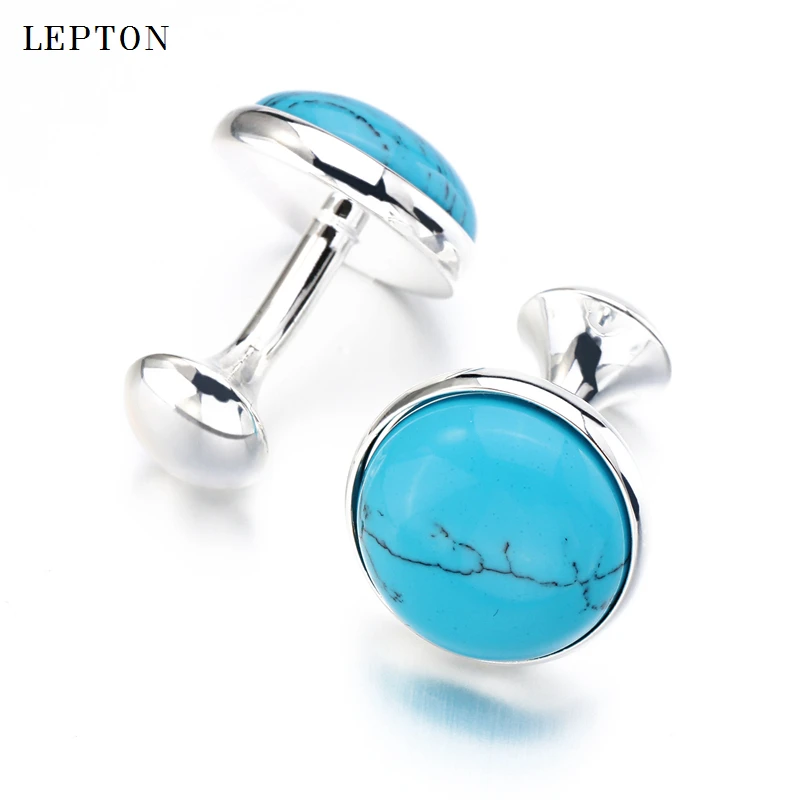 Low-key Luxury Tiger-eye Stone Cufflinks for Mens Lepton High Quality Round Tigereye Stone Cuff links Relojes gemelos Best Gift