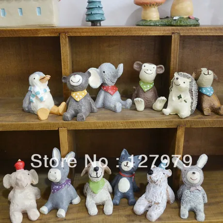 on sale! Zakka, home decor, genuine, healing, looking at the sky, small animal, resin crafts, animal ornaments, 12 kinds/set ~