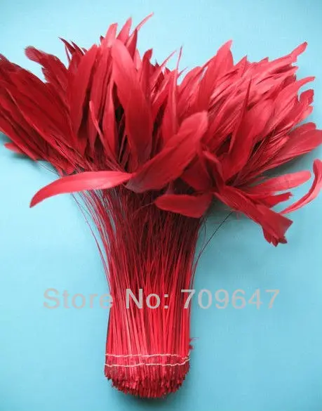 

100PCS/LOT! 6-8 "(15-20cm) Red Stripped Coque Rooster Tail Feathers,Craft Plumes for Hats