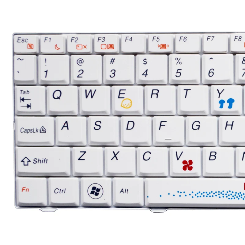 GZEELE New For Lenovo IdeaPad S10-2c S10-3c US White Colorful Keyboard