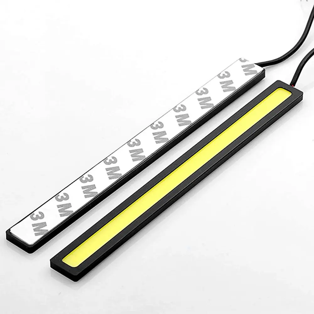 2 pcs Set High Power 6W 6000K White Slim COB LED DRL Daylight Driving Daytime Running Light Lamp