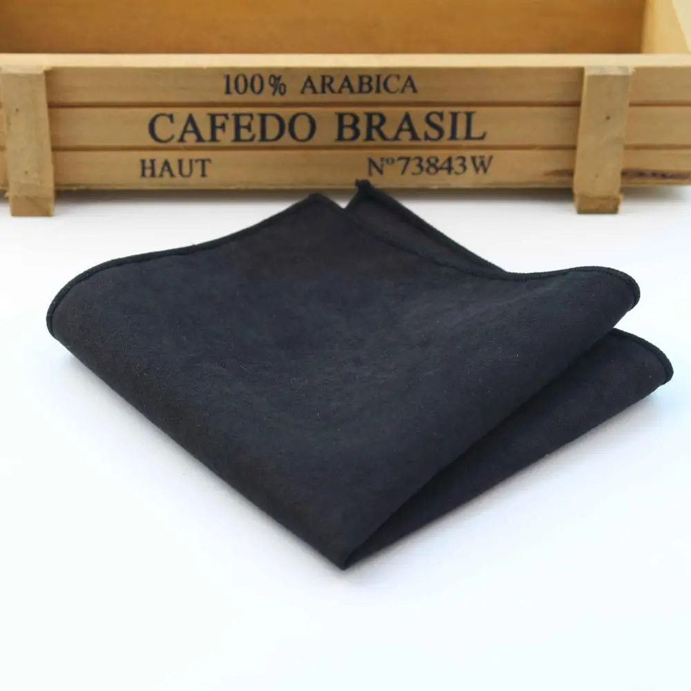 Two-Sided Solid Micro Suede Pocket Square for Men, Soft and Stylish