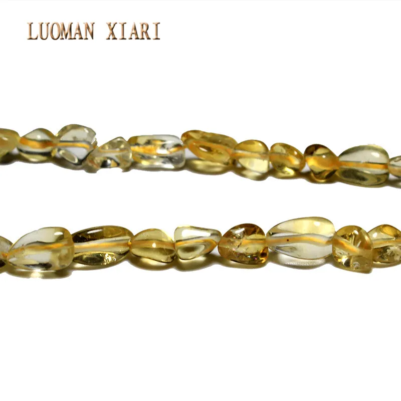 Irregular Straight Hole Natural Citrines Yellow Crystal Stone Beads For Jewelry Making 5-8 mm DIY Bracelet Necklace Strand 15\'\'