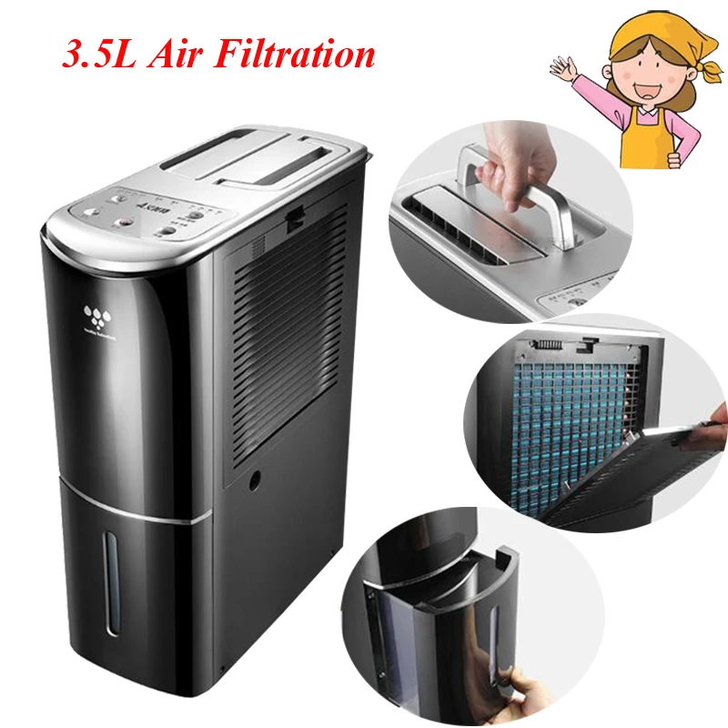 3.5L Effective Air Filtration Visual Water Level Window Design Dehumidified Operating Dehumidifier in Black