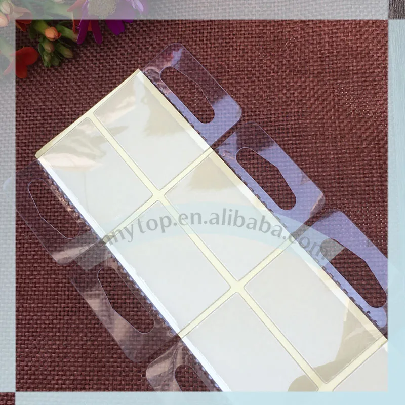 Self Adhesive Hang Sell Tabs, High quality, 350micron, with hole