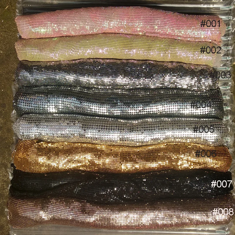 2019 Fashion Fabric  Gold Silver Metal Mesh Mabric Metallic Mequin Fabrics For Home Decoration Curtains Dress Earring DIY sewing