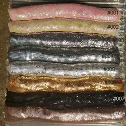 2019 moda tessuto oro argento maglia metallica Mabric Metallic Mequin tessuti per la decorazione domestica tende abito orecchino cucito fai da te