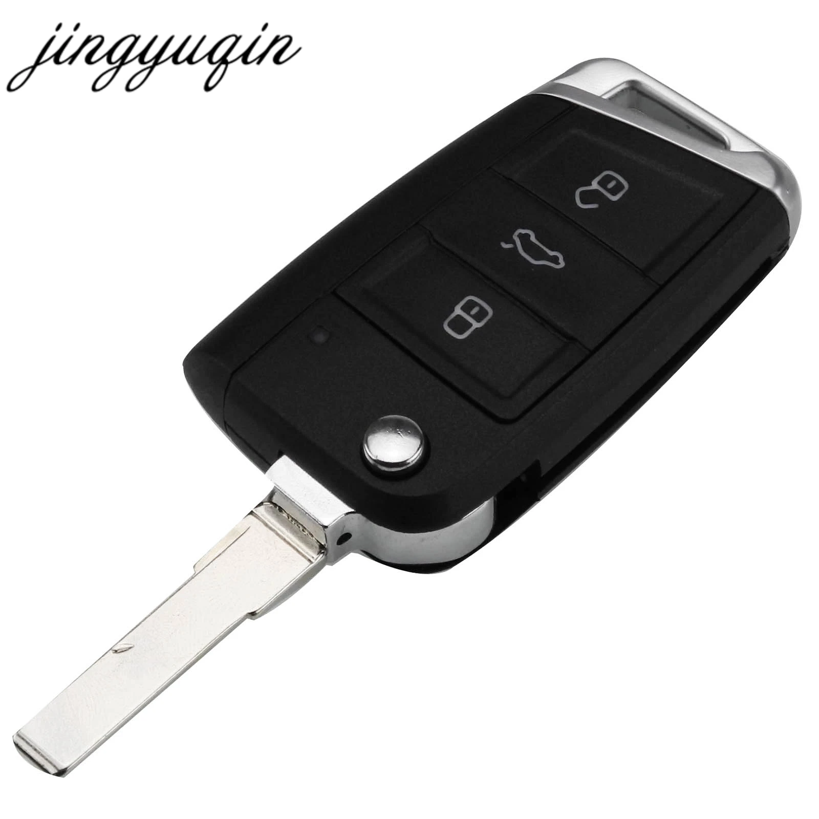 

jingyuqin Flip Folding Key Fob Shell For VW Golf 7 GTI MK7 Skoda Octavia A7 Seat Remote Auto parts Keyless Case