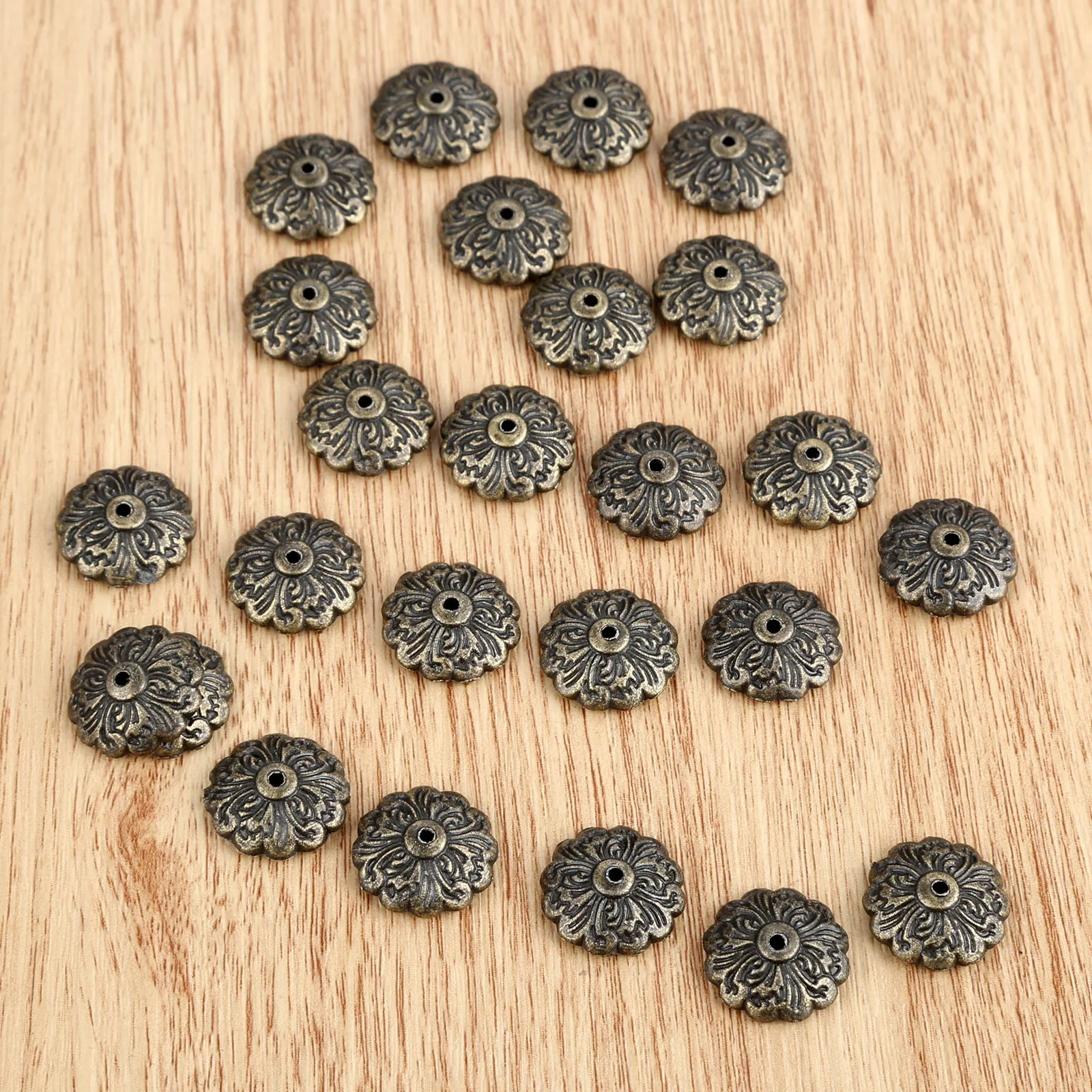 20Pcs 15mm Dia.Antique Brass Upholstery Nail Jewelry Chest Wine Gift Box Decor Tack Stud For Furniture Hardware Accessory Nails