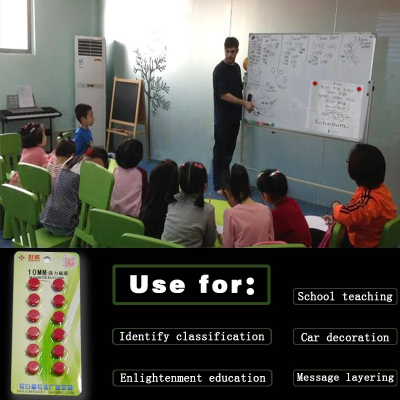 YIBAI-Tableau Blanc Magnétique Rond, Rayon de Présentation de 5mm, Utilisation pour la Classification Fuchsia/Marque Sв, 12 Pièces/Lot