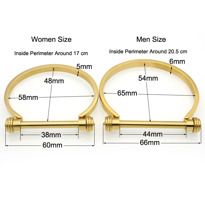 Fashion Women Barbell Dumbbell Screw Bracelet pulseira feminina Gold Bracelets & Bangles  masculina Men Stainless Steel Jewelry