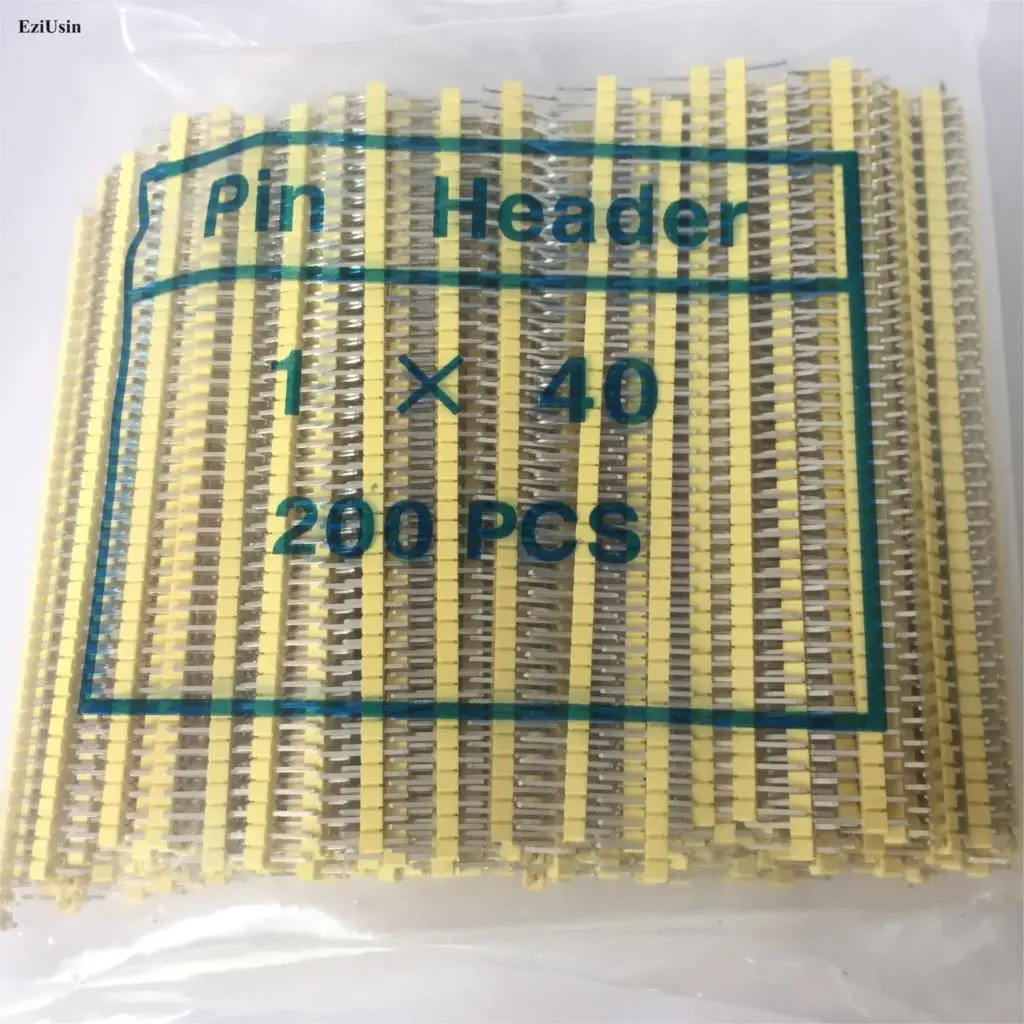 200 Stks/partij 40 Pin 1X40 Enkele Rij Man 2.54 Breekbare Pin Header Connector Strip Voor Arduino Zwart Rood blauw Geel Groen Wit
